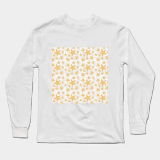 Gold Christmas Stars Pattern Long Sleeve T-Shirt